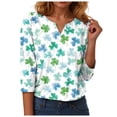 thumbnail image 4 of UngA Women St Patricks Day Shirt 3/4 Sleeve Tshirt Blouses Funny Shamrock Irish Shirts Tops Outfits Clothes,Size L, 4 of 9