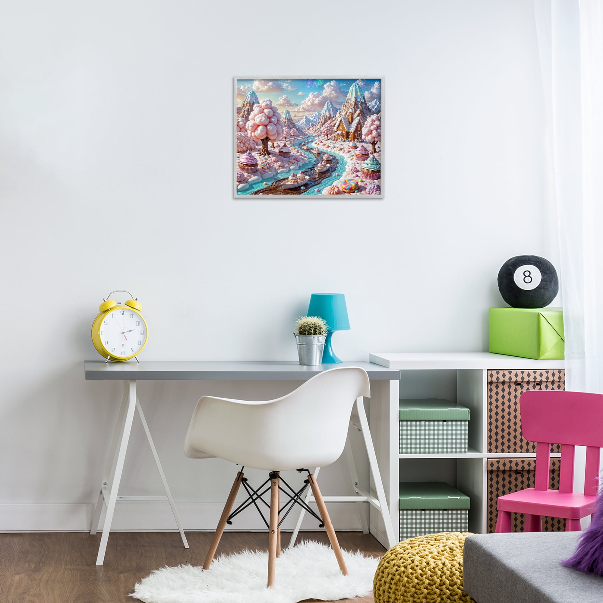 Stupell Industries Dreamlike Candy Land Whimsy Gray Framed Giclee Art, design by Tabz Jones