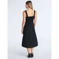 thumbnail image 4 of Scoop Women’s and Women’s Plus Foldover Square Neck Midi Dress, Sizes XS-4X, 4 of 5