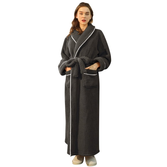 Gifts for Mom Robes for Women Fluffy House Coat Oversized Kimono Women's Sleepwear Spa Womens Bathrobe Black