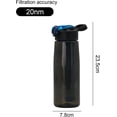 thumbnail image 2 of Botella de agua filtrada de 650 ml, botella de agua filtrada Tritan sin A con filtro reutilizable portátil para viajes, camping, senderismo (negro), 2 of 3