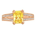 thumbnail image 4 of 2.45 ct Emerald Cut Natural Citrine Solitaire with Simulated Diamond Accents 14K Rose Gold Womens Engagement Ring, 4 of 5