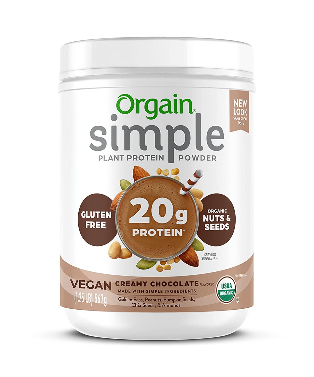 Orgain Simple Organic Vegan 20g Protein Powder Plant Based, NonGMO
