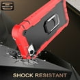 thumbnail image 4 of Dteck Case for iPhone SE 2022 4.7-inch,Shockproof Rugged Rubber Armor 3-Layer Protection iPhone 7/iPhone 8 Case Hybrid Hard PC Back With Ring Holder Kickstand iPhone SE 2020 Cover,Red+Black, 4 of 6