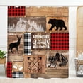 thumbnail image 5 of Cabin Bear Shower Curtain, Country Wildlife Deer Forest Decor Bathroom Curtains, Hunting Woodland Farmhouse Fabric Accessories Set Curtains with Hooks, 72X84in, 5 of 5