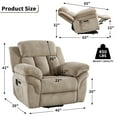 thumbnail image 3 of Bonzy Home Power Lift Chair Remote Control Massage & Heat Recliner Chair Heavy-Duty Electric Lift Chair with USB Charge for Elderly for Living Room & Bedroom Camel, 3 of 8