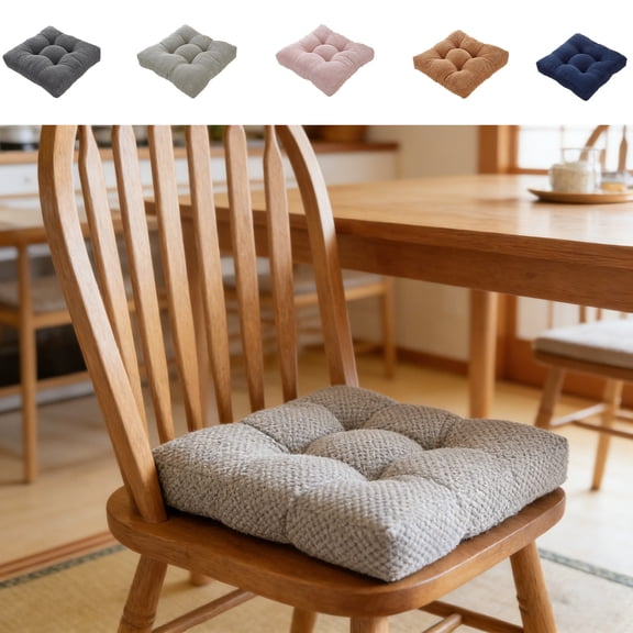 Chair Pad for Dining Chairs Corduroy 17.3x16.1in Seat Cushion with Ties High Resilience Non Slip for Home Office by PALIFEUR