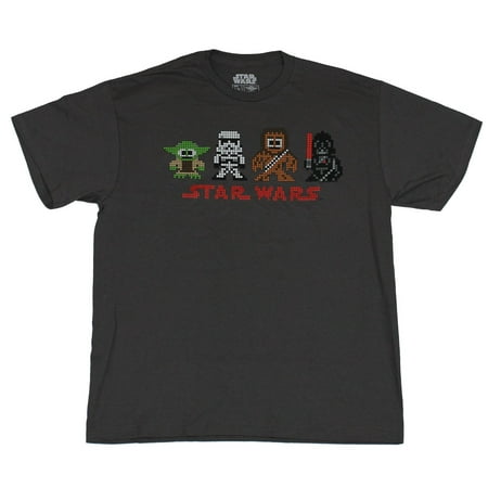 Star Wars - Star Wars Mens T-Shirt - Pixel Block Chewy Darth Yoda ...