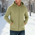 thumbnail image 1 of MHFRRA Chaqueta con Capucha Informal para Hombre, Forrada para Exteriores, Otoño E Invierno Verde claro, 1 of 8