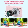 thumbnail image 4 of Digital Camera for Teens & Kids – 1080P 44MP Camera with 16X Digital Zoom, 32GB SD Card, Photography Gift (Pink), 4 of 9