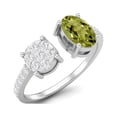 thumbnail image 2 of Bague de Mariage Ovale Péridot en Argent Sterling 925 Ouverture Frontale Réglable pour Femmes, 2 of 3