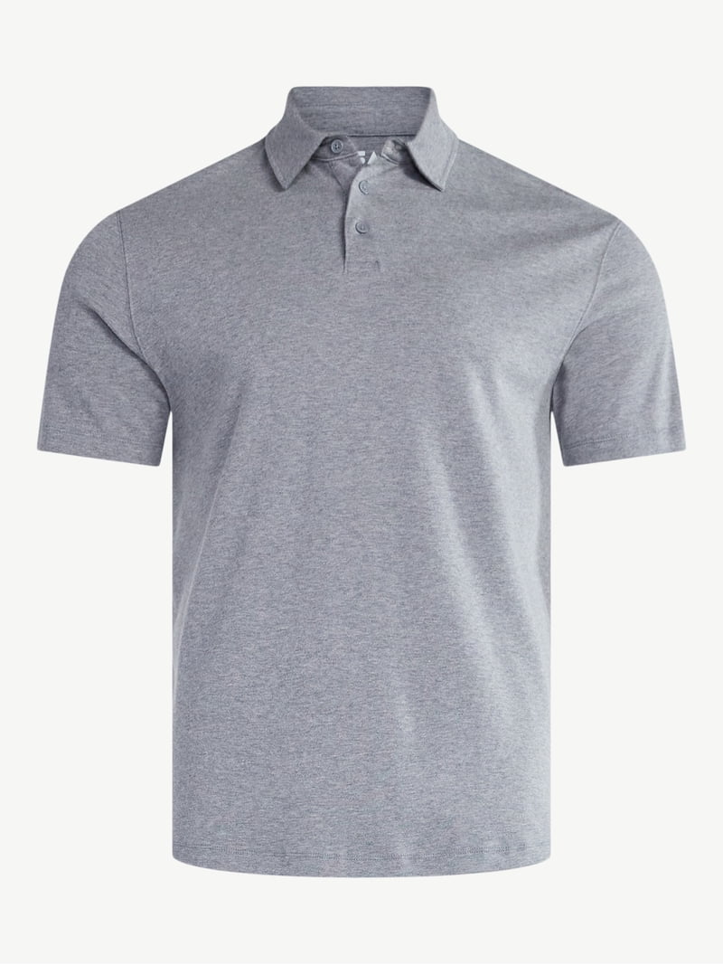 Free Assembly Men's Cotton Polo Shirt with Short Sleeves, Sizes XS