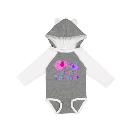 

Inktastic My Nonna Loves Me- Cute Elephants Boys or Girls Long Sleeve Baby Bodysuit