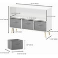 thumbnail image 6 of Gundir Kids Bookcase Bookshelf with Collapsible Fabric Drawers, Wooden Toy Storage Cabinet Organizer for Childrens Bedroom and Playroom, Gray, 6 of 15