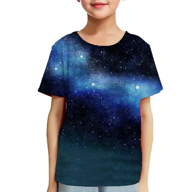 EGNMCR Blouses & Chemises à Manches Courtes Col Rond pour Tout-Petits Garçons Filles Mode Mignon Col Rond Imprimé Manches Courtes Girl Blouse