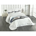 thumbnail image 3 of Ambesonne Teen Room Quilted Bedspread Set 3 Pcs, Cool Speed Car, King Size, Grey Grey Blue, 3 of 5