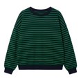 thumbnail image 4 of Jane Wardrobe Oversized Striped Crewneck Sweatshirt Women's Balloon Sleeve Layering Pullover 1PC S-XXL Plus Size Friendly, 4 of 4