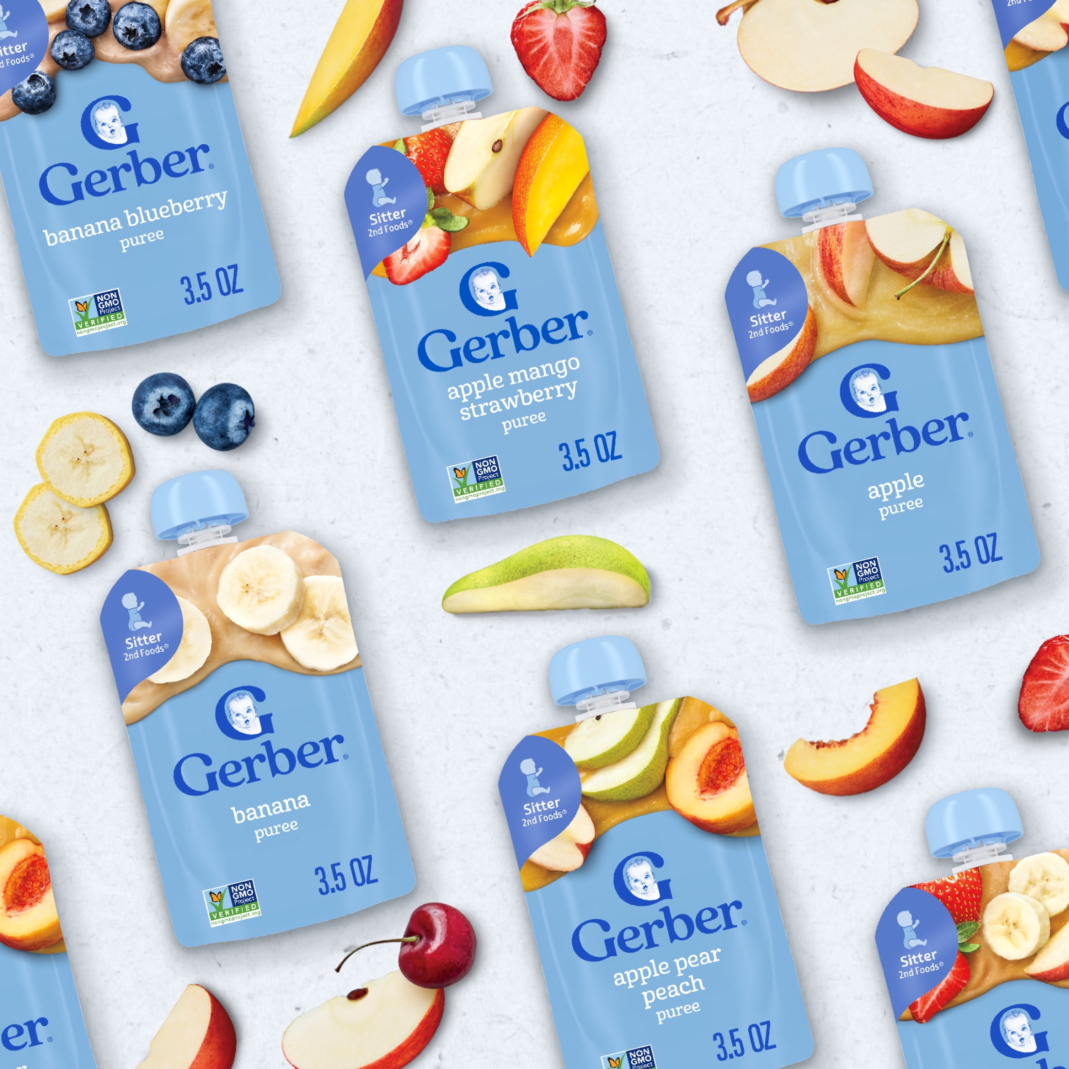 Gerber Toddler Foods, Apple Pear Peach, 3.5 oz Pouch