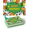 sports baseball football basketball fan edible cake image topper birthday cake banner 1/4 sheet