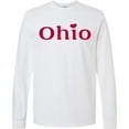 thumbnail image 3 of Inktastic Ohio in Red Text with Heart Long Sleeve T-Shirt, 3 of 5