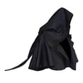 thumbnail image 1 of Cape d'Halloween Moine Moine Robe Cape de Sorcier Poncho Gothique à Capuche pour Unisexe Noir, 1 of 10