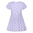 thumbnail image 4 of Robe Fille Enfant Été à Pois Ajustée Douce Respirante Manches Courtes Décontractée Robe Enfants Violet Clair 10-13 Ans, 4 of 4