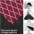 thumbnail image 3 of Burgundy Geometric Quatrefoil Pattern Kitchen Rugs Sets Of 3,Kitchen Runner Rugs Non Skid Washable,Decorative Kitchen Floor Mats for Kitchen,Sink,Laundry,17"x30"+ 17"x47" + 17"x59", 3 of 6