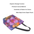 thumbnail image 3 of FORMRS Womens Canvas Tote Bag with Zipper Inner Pocket Shoulder Handbag, Large Purple Flowers, 3 of 7