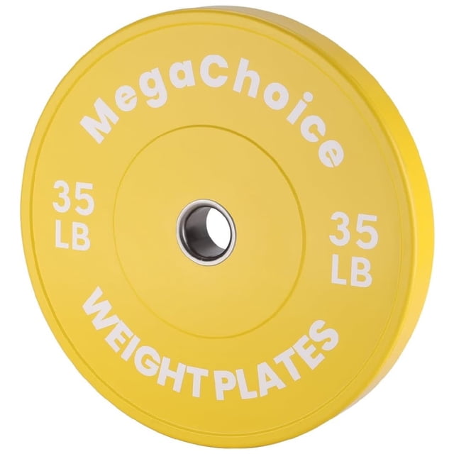 Bingirl Yellow 35LB High Quality Rubber Bumper Plate with Printed Lettering