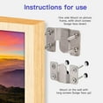thumbnail image 6 of 4 Pairs Interlocking Flush Mount Bracket Picture Hanging Hooks Stainless Steel Heavy Duty Photo Frame Hook Large Picture Hanger Hanging Buckle Furniture Connector Headboard Wall Mounting Hardware, 6 of 7