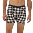 thumbnail image 2 of Picia Black Plaid Heart Pattern Men's Athletic Long Leg Briefs , Performance Stretch Underwear，Moisture-Wicking, 2 of 7