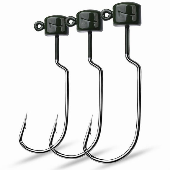 25pcs Ned Rig Jig Heads Weedless Finesse Mushroom Wide Gap Ned Fishing Hook Bass