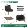 thumbnail image 3 of LazySunsets 5-Piece Black All Weather Wicker Patio Sectional Conversation Set, Thick Water Resistant Cushions & Tempered Glass Coffee Table for Backyard Poolside Porch Garden, 3 of 7