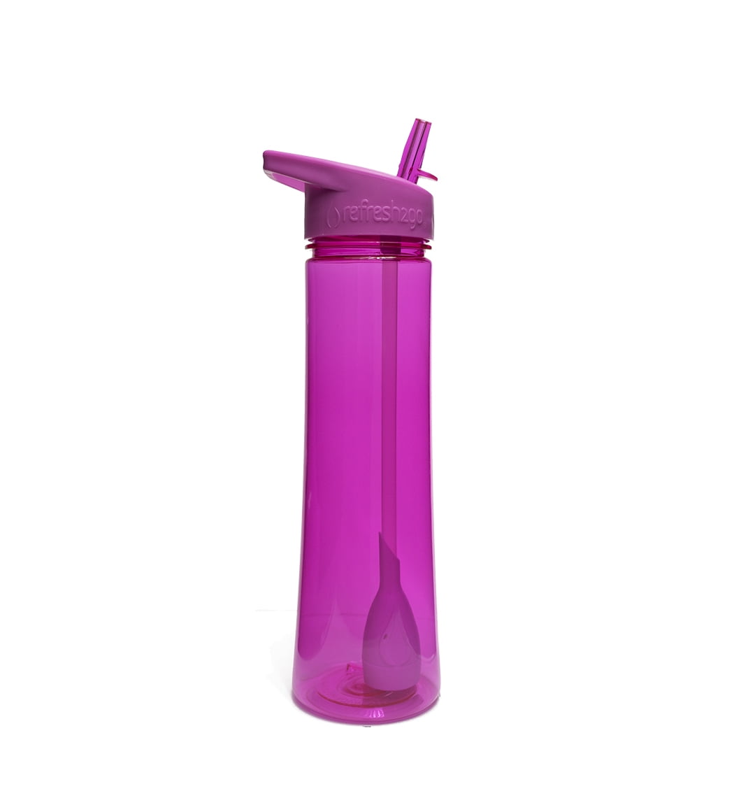 Refresh2go 22 Oz. Sleek Filtered Water Bottle, Purple