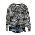 thumbnail image 6 of Uootdi Women's Halloween Spider Web Sweatshirt - Spooky Spider Print，Crewneck Long Sleeve Top，Trendy Festival Apparel,Cozy Fall Outfit，Seasonal Fashion Choice, 6 of 6