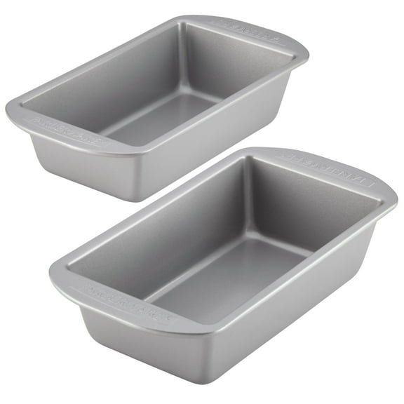 Farberware Nonstick 2 Piece Bakeware Bread and Meat Loaf Pan Set, Gray
