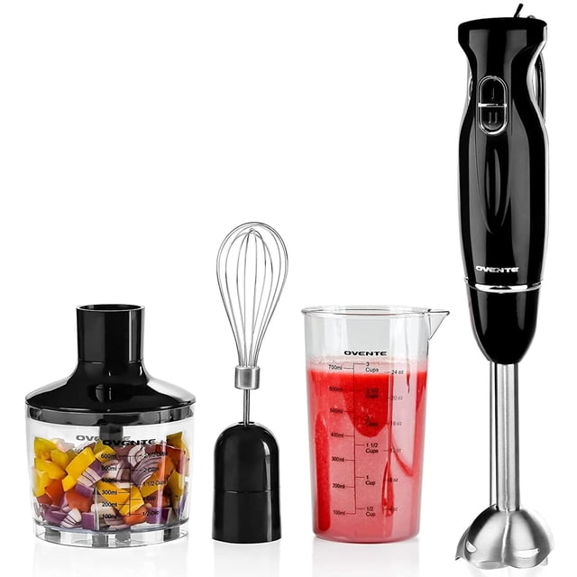 Batidora de mano OVENTE HS565B, 300 W, 2 velocidades, con accesorios, color negro