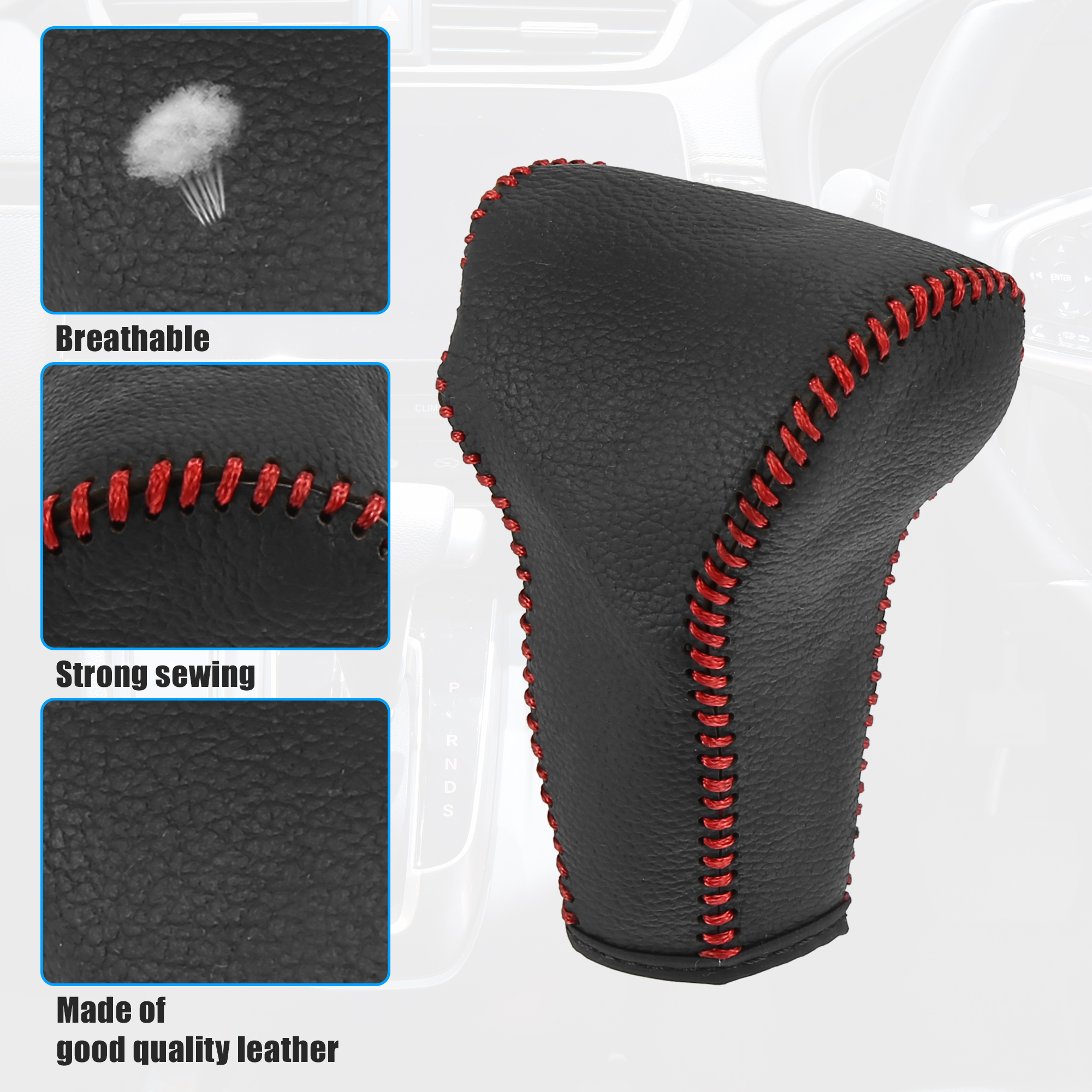 Unique Bargains Car Faux Leather Gear Shift Knob Cover for Honda CR-V 2017-2021 Black