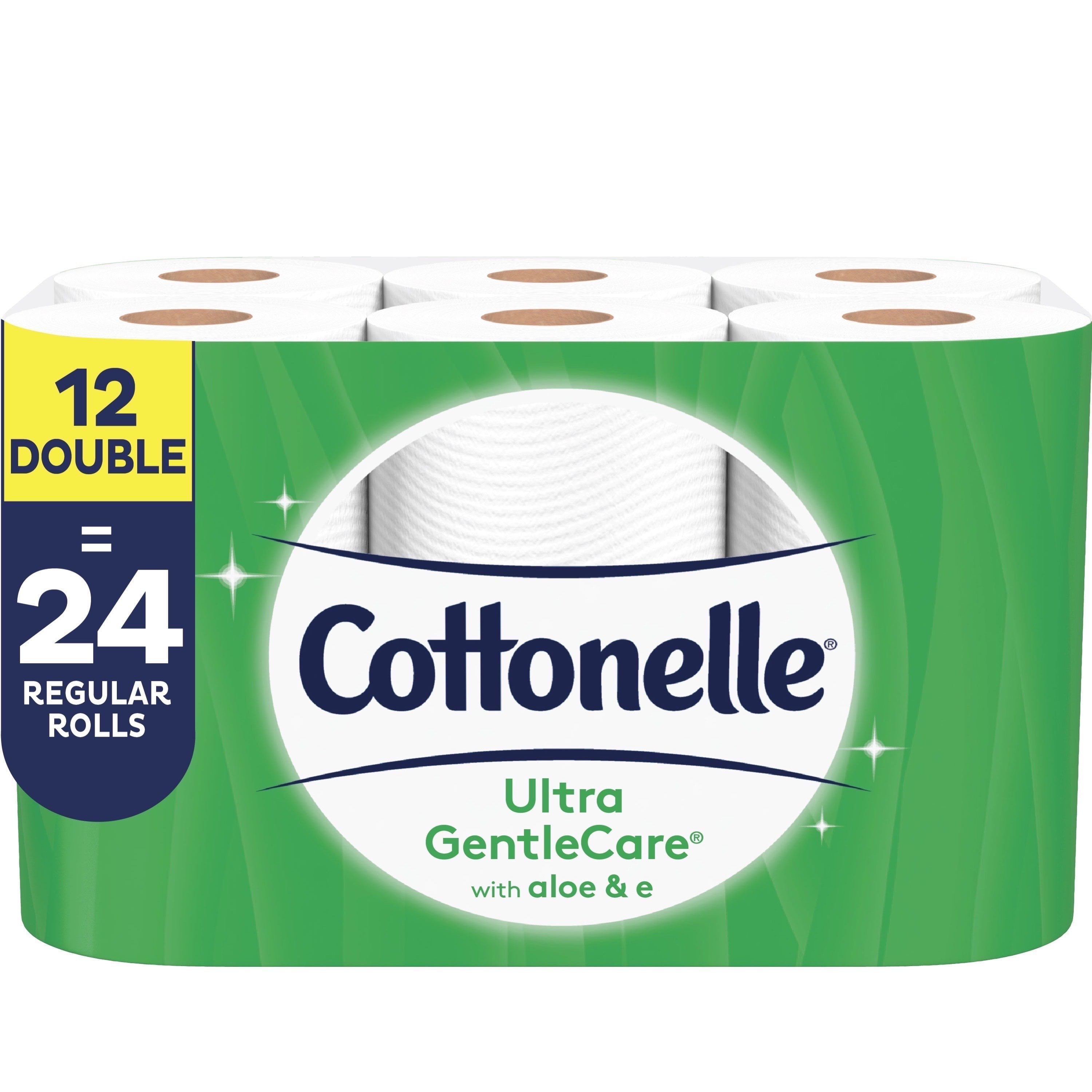 Photo 1 of Cottonelle Ultra GentleCare Toilet Paper, Aloe & Vitamin E, 12 Double Rolls, Bath Tissue