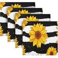 thumbnail image 5 of GZHJMY Soft Reusable Satin Table Decorative Napkins,20x20InX6 PCSStripe Sunflower,Family Dinner Wedding Banquet, Cocktail Party, Kitchen,Birthday Party, 5 of 7