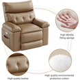 thumbnail image 6 of Twister.CK Oversized Electric Recliner Chair for Adults, PU Leather Rocker Recliner, 360 Degree Swivel Lounge Chair, Modern Massage Single Sofa Chair for Living Room Bedroom, Light Brown, 6 of 8