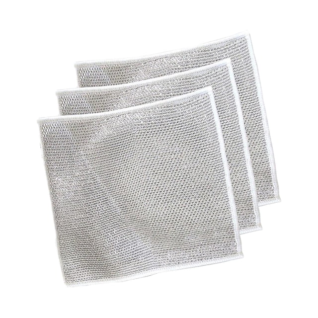 3 piezas de alambre multiusos antiarañazos, paño de cocina, alambre para fregar, trapos para lavar platos, ambos lados, limpia para lavar platos perfecl Paños de limpieza