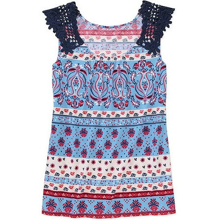 Faded Glory - Womens Lace Shoulder Smocked Cami