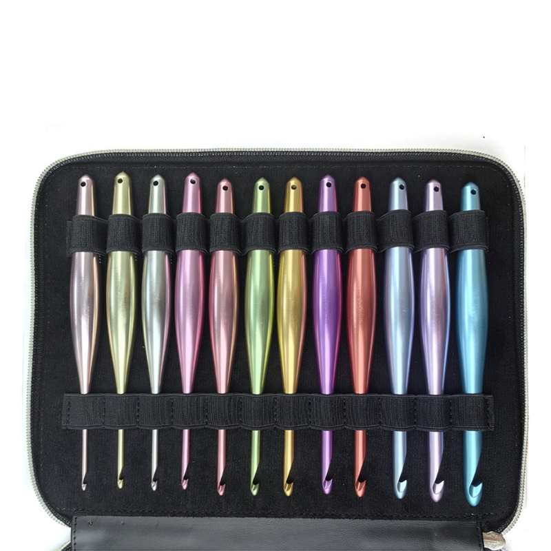 Zecic 12Pcs Aluminum Crochet Hook Needle 3.0mm-10mm Metal Crochet Hook Knitting Tool