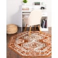 thumbnail image 4 of Rugs.com Charlotte Collection Rug – 5 Ft Octagon Terracotta Low-Pile Rug Perfect For Living Rooms, Kitchens, Entryways, 4 of 6