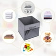 DIMJ Cube Storage Bins, 3 Pcs 11" Foldable Fabric Storage Bin Organizer with Clear Window for