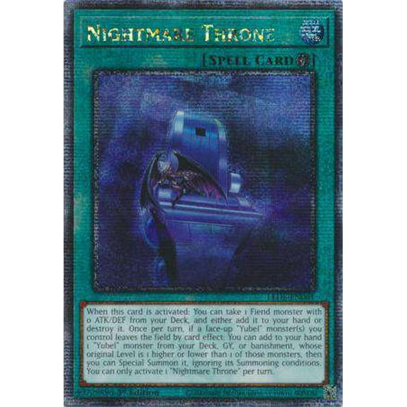YuGiOh Legacy of Destruction Quarter Century Secret Rare Nightmare Throne LEDE-EN061