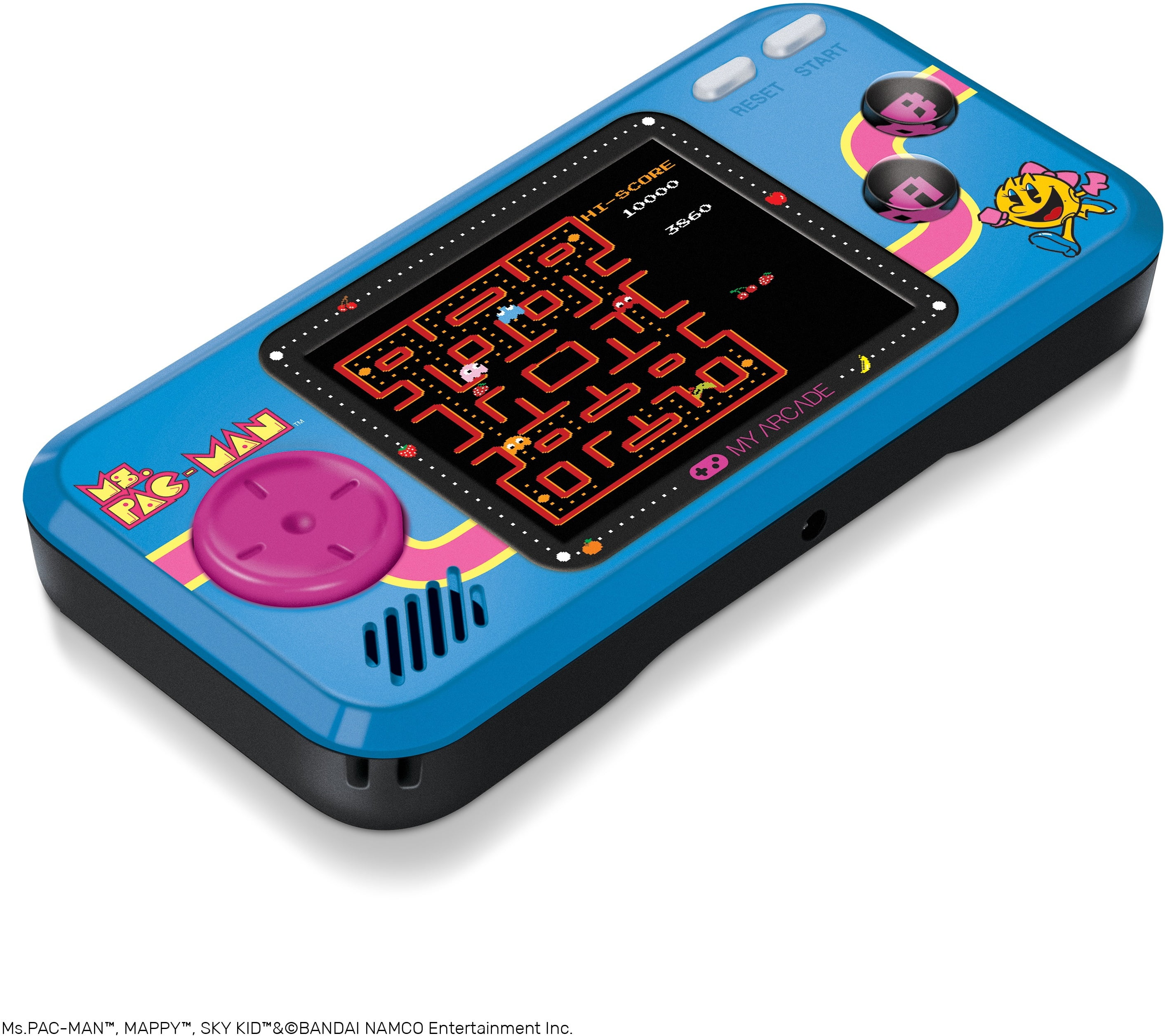 My Arcade MS. PAC-Man Pocket Handheld Video Game, Blue