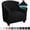 Black, variant on AIGIA Stretch Club Armchair Slipcover 1 Piece Barrel Tub Sofa Cover Furniture Protector Jacquard Couch Cover