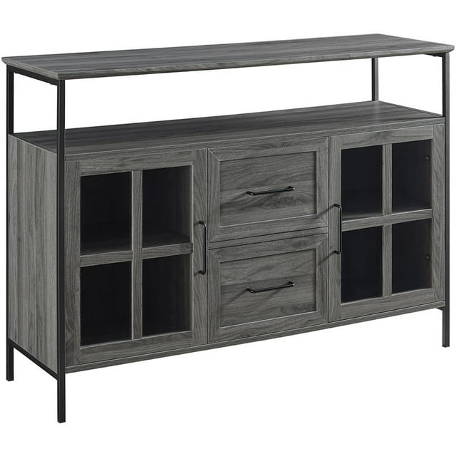 Radcliff 48" Industrial 3-Door Buffet in Slate Gray